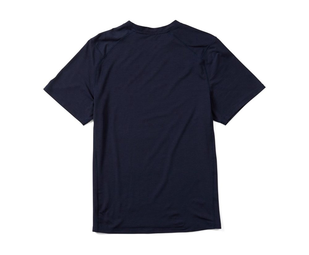 Krótki Rękaw Merrell Męskie Granatowe - Tencel™ Tee - 029318-NRD